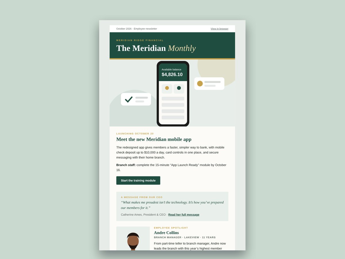 Preview of The Meridian Monthly · Email Edition for Meridian Ridge Financial