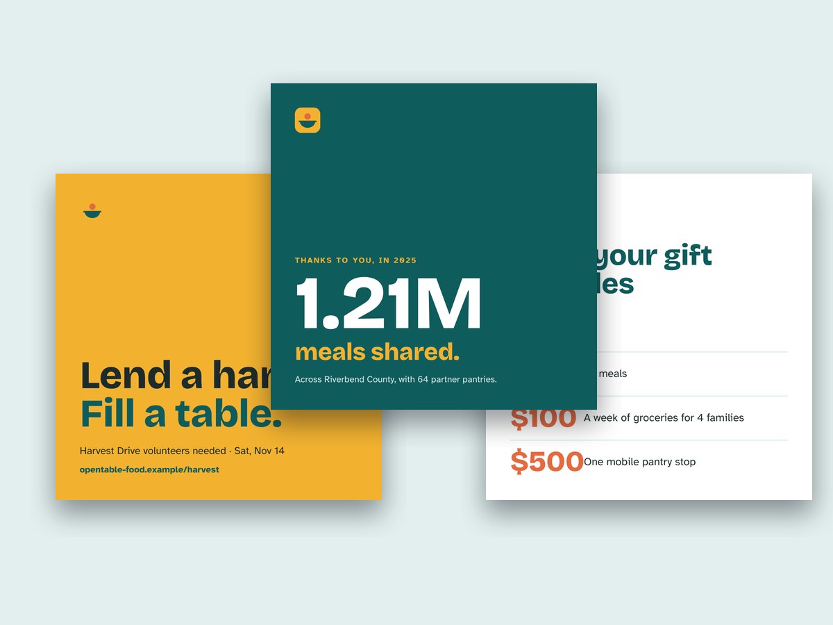 Preview of Social Media Graphics Set for Open Table Food Alliance